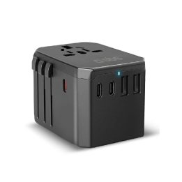 Įkroviklis GaN 70W World Travel su dėklu – patogiam įkrovimui kelionėse.