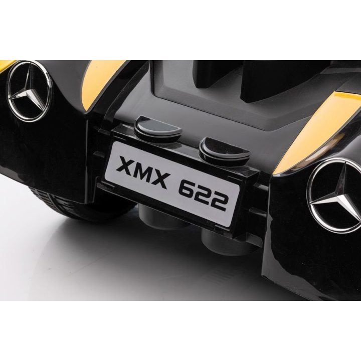 Elektromobilis Mercedes XMX622 su akumuliatoriumi – smagiam ir saugiam vaiko pasivažinėjimui.