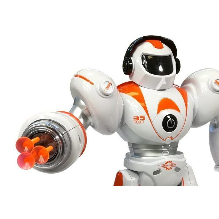 Robotas valdomas nuotoliniu būdu su šaudymo funkcija – žaidimams ir nuotykiams namuose.