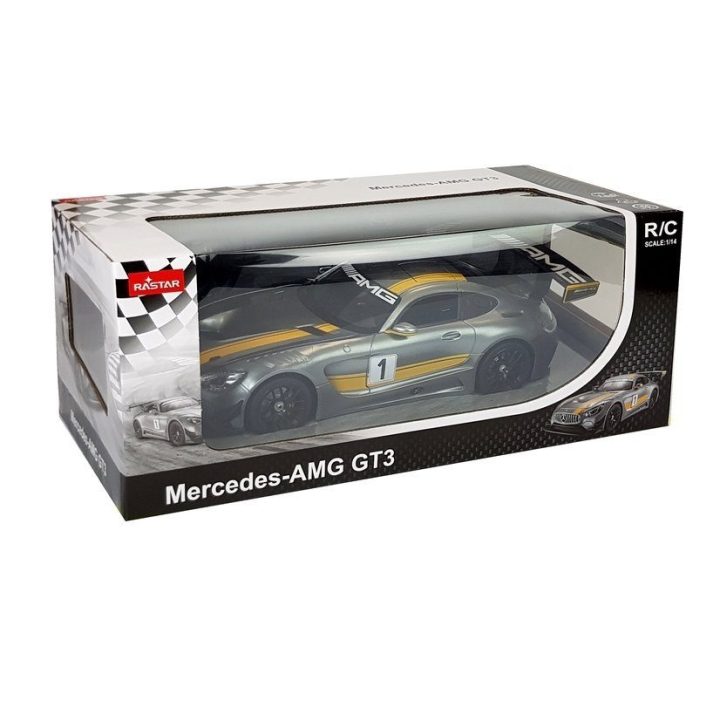 Automobilis radijo bangomis Mercedes AMG GT3 Rastar – greičiui ir pramogai namuose ir lauke.