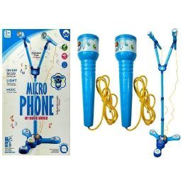 Mikrofonas su stovu Karaoke Set – smagiam dainavimui ir šventės nuotaikai kurti.