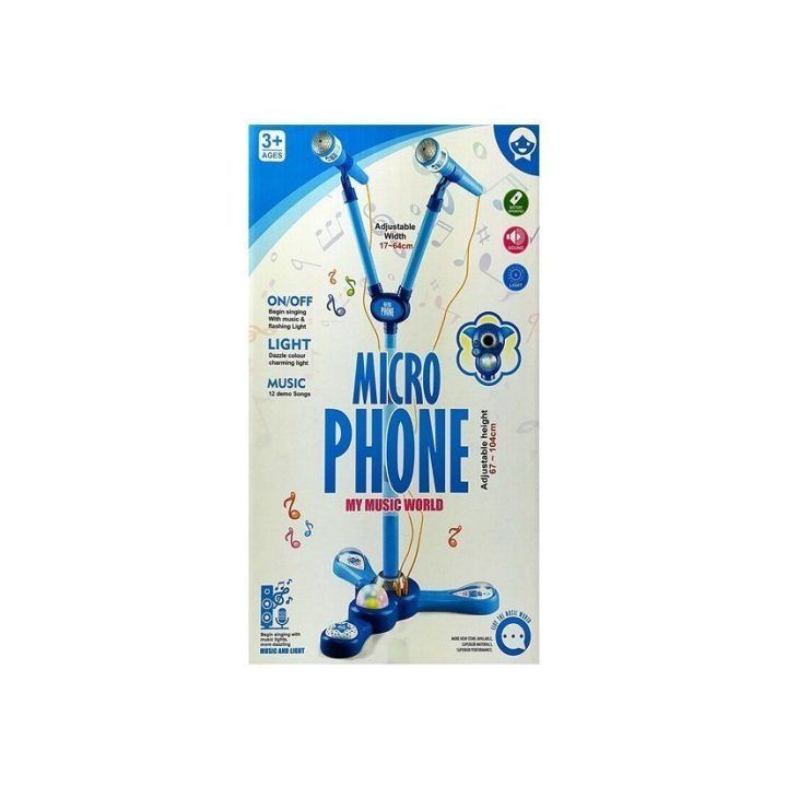 Mikrofonas su stovu Karaoke Set – smagiam dainavimui ir šventės nuotaikai kurti.