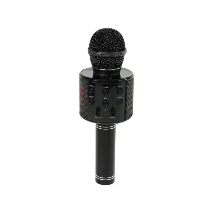 Mikrofonas belaidis su USB garsiakalbiu WS-858 – karaoke linksmybėms ir įrašymui namuose.