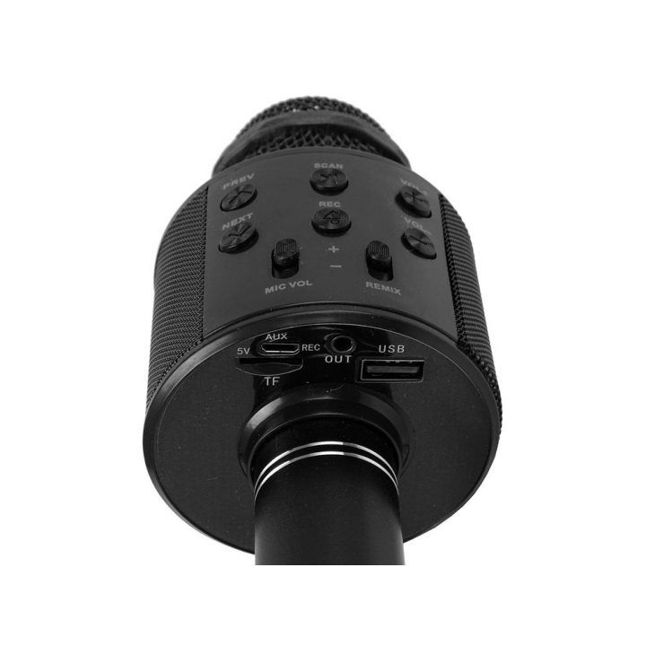 Mikrofonas belaidis su USB garsiakalbiu WS-858 – karaoke linksmybėms ir įrašymui namuose.