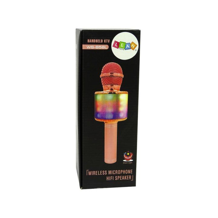 Mikrofonas belaidis su USB garsiakalbiu WS-858 – karaoke linksmybėms ir įrašymui namuose.