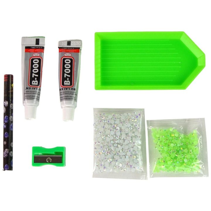 Rinkinys 3D balto elnio deimantinis DIY – kūrybiniam laisvalaikiui ir dekorui namuose.