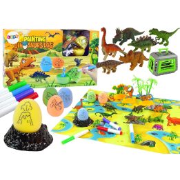 Rinkinys dinozaurų kiaušinių dažymui su dėže – kūrybiškiems nuotykiams ir žaidimams.