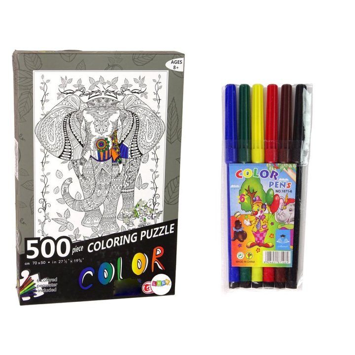 Dėlionė 500 dalių Elephant Colours – ramiam laisvalaikiui ir kūrybinei atgaivai.