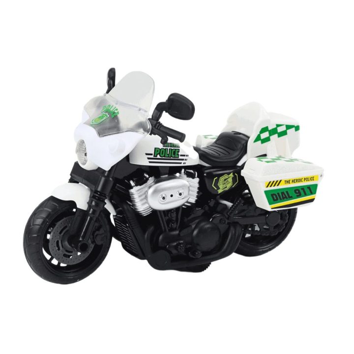 Motociklas policijos 1:10 su šviesomis ir garsais – įspūdingiems nuotykių žaidimams.