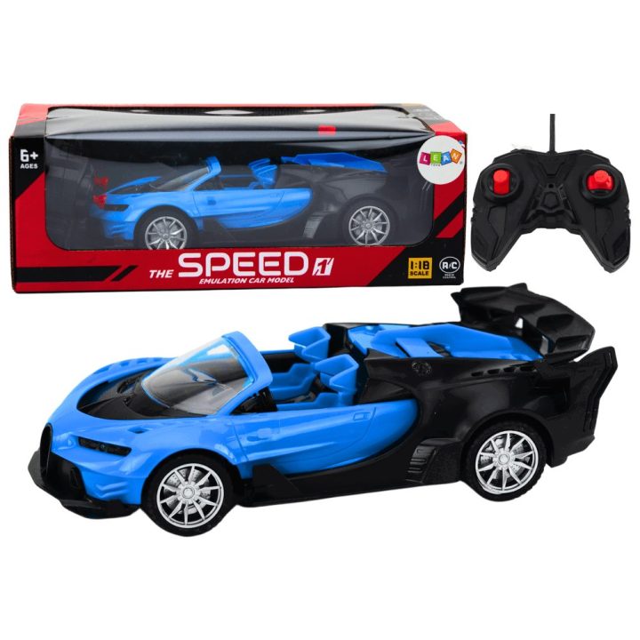 Žaislinis automobilis sportinis su pultu 1:18 – greičiui ir smagiems žaidimams namuose.