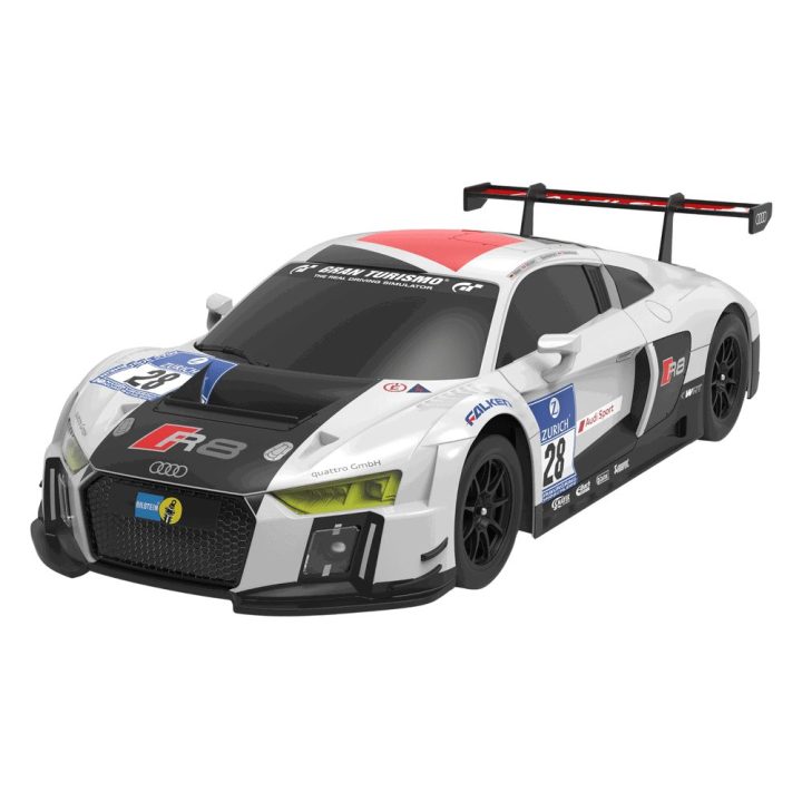 Mašinėlė radijo bangomis AUDI R8 LMS – lenktyniškam žaidimų greičiui ir azartui.