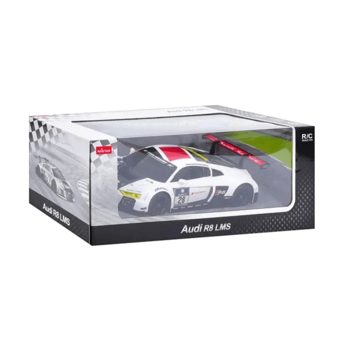 Mašinėlė radijo bangomis AUDI R8 LMS – lenktyniškam žaidimų greičiui ir azartui.