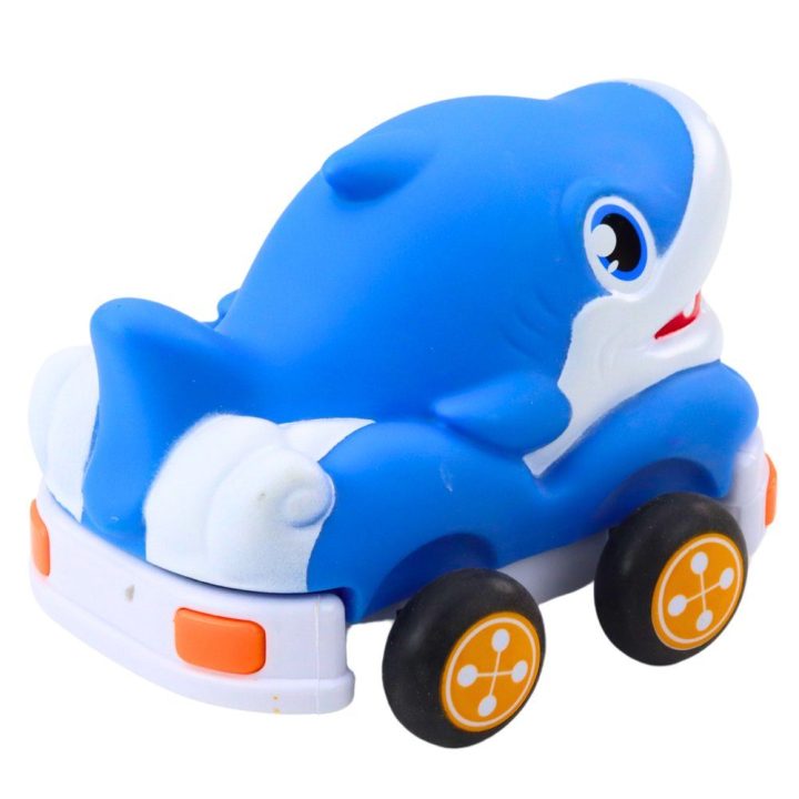 Mašinėlė su pulteliu vaikams Blue Shark – smagiam ir saugiam žaidimui namuose.