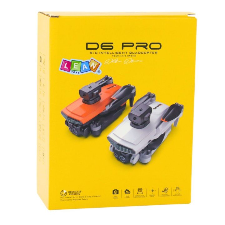 Dronas D6 PRO su LED ir kamera – skrydžio kontrolei ir vaizdo fiksavimui iš oro.