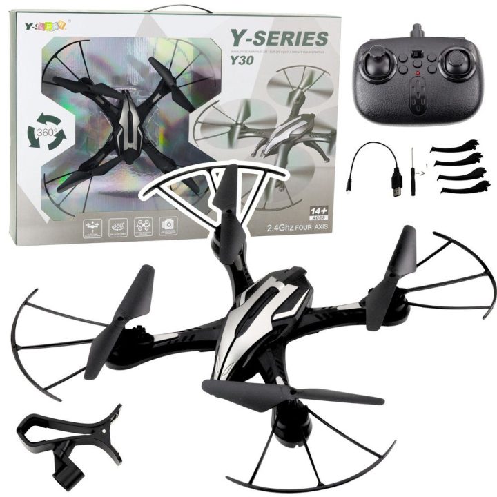 Dronas su LED apšvietimu Y30 – stabilumui ir žaismingiems skrydžiams lauke.