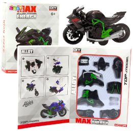 Motociklas metalinis surenkamas 1:14 – kūrybiškam laisvalaikiui ir technikos mėgėjams.