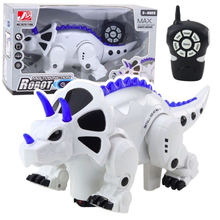 Robotas dinozauras Triceratops su nuotoliniu valdymu – žaidimams ir nuotykiams namuose.