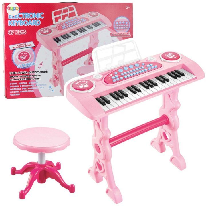 Elektroninis pianinas vaikams su mikrofonu 37 klavišų – smagiam muzikiniam lavinimui namuose.