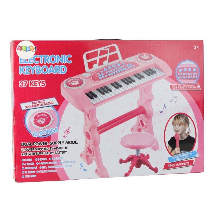 Elektroninis pianinas vaikams su mikrofonu 37 klavišų – smagiam muzikiniam lavinimui namuose.