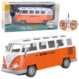 Žaislinis autobusas Retro City su pulteliu – džiaugsmui ir kūrybiškiems nuotykiams.