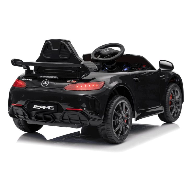 Elektromobilis Mercedes GTR vaikams – pramogai ir saugiam vairavimo džiaugsmui.