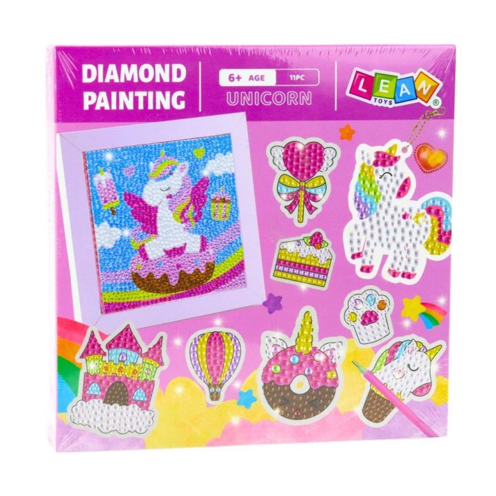 Rinkinys deimantinės mozaikos vienaragiai Creative Set – kūrybiškumui ir spalvingiems žaidimams.