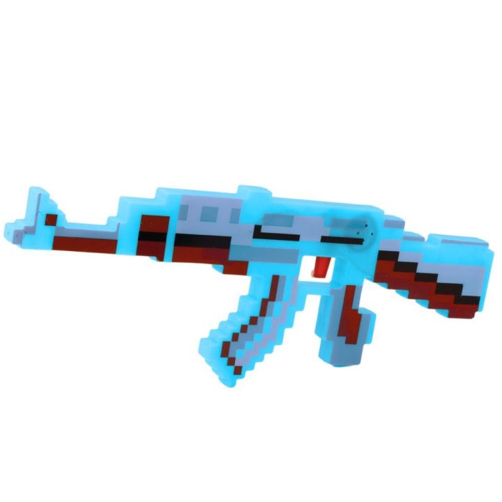 Ginklas žaislinis mėlynas Pixel Rifle – linksmiems nuotykiams ir vaizduotės žaidimams.