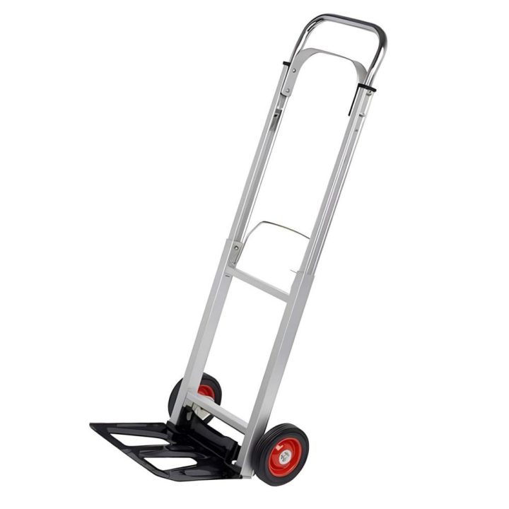 Vežimėlis sulankstomas aliuminis 90kg – sandėliavimo ir transportavimo patogumui.