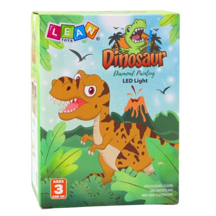 Naktinė lempa su dinozaurų rinkiniu DIY – kūrybiškiems vakaro nuotykiams ir šviesai.