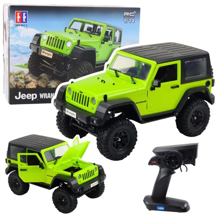 Mašinėlė visureigis RC Jeep Wrangler 1:14 – nuotykiams bekelėje ir valdymo malonumui.