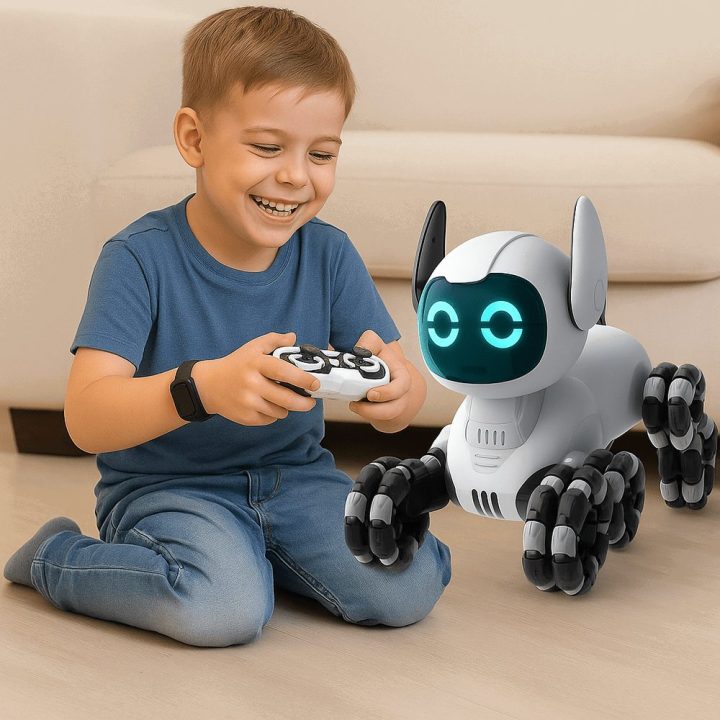 Robotas šuo valdomas nuotoliniu būdu TOOBY – žaidimams ir aktyviam laisvalaikiui vaikams.