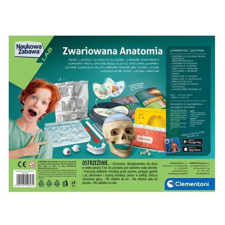 Rinkinys žmogaus anatomijos pažinimui Clementoni – smalsumui ir mokymuisi per žaidimą.