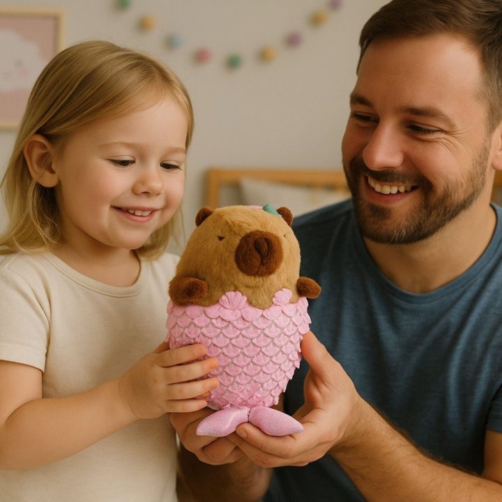 Žaislas kapibara undinėlė pliušinis – džiaugsmui ir kūrybiškiems nuotykiams.