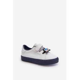 Vaikiški kedai su velcro baltos ir navy spalvos Pennyn