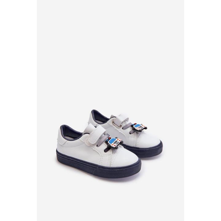 Vaikiški kedai su velcro baltos ir navy spalvos Pennyn