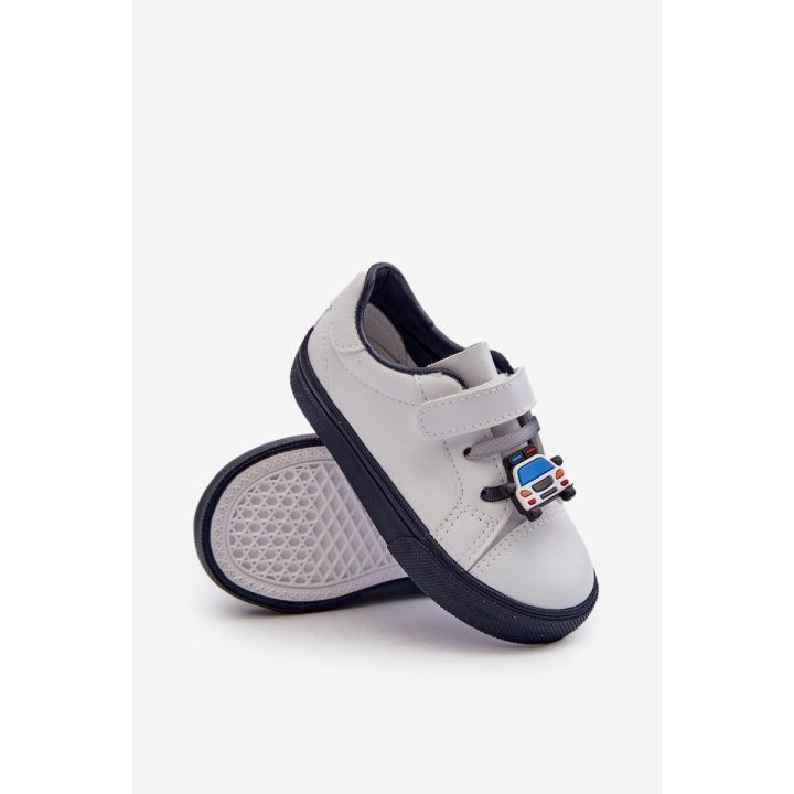 Vaikiški kedai su velcro baltos ir navy spalvos Pennyn
