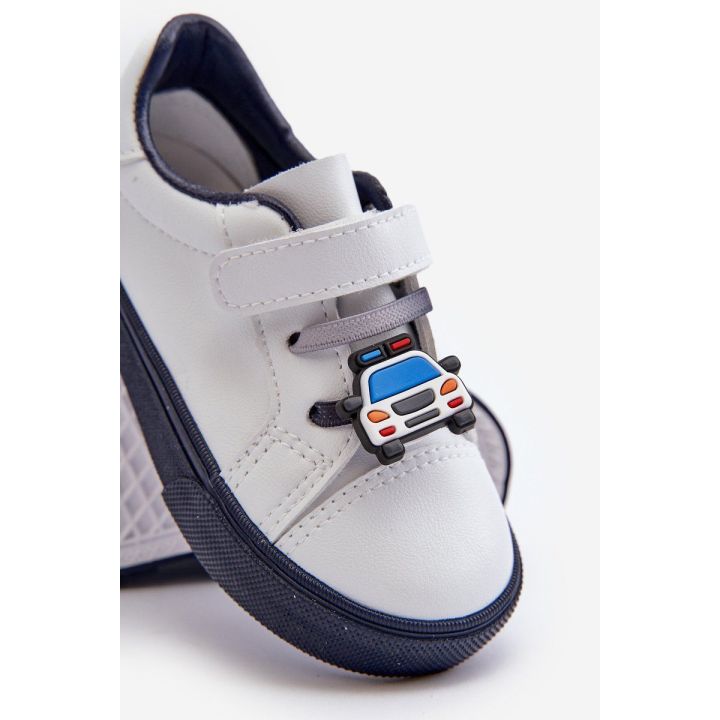 Vaikiški kedai su velcro baltos ir navy spalvos Pennyn