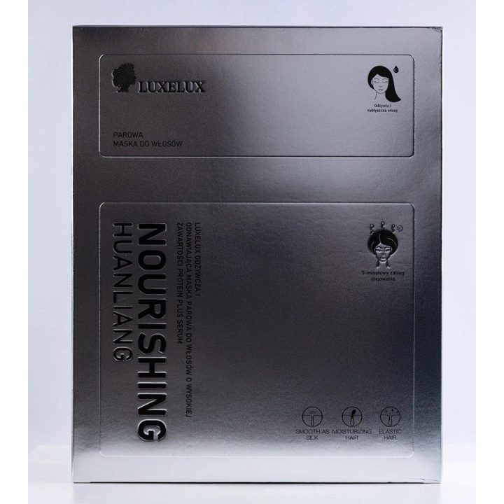 Plaukų kaukė maitinamoji Luxelux Nourishing – intensyviai priežiūrai ir žvilgesio atkūrimui.