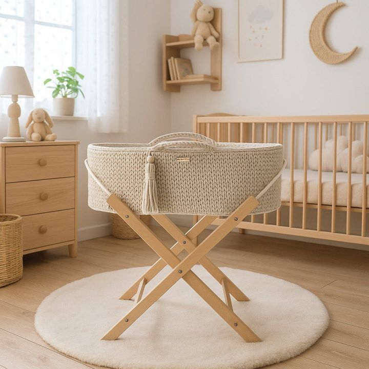 Čiužinys lopšiui Boho stiliaus Silver – patogiam ir ramiam kūdikio miegui.