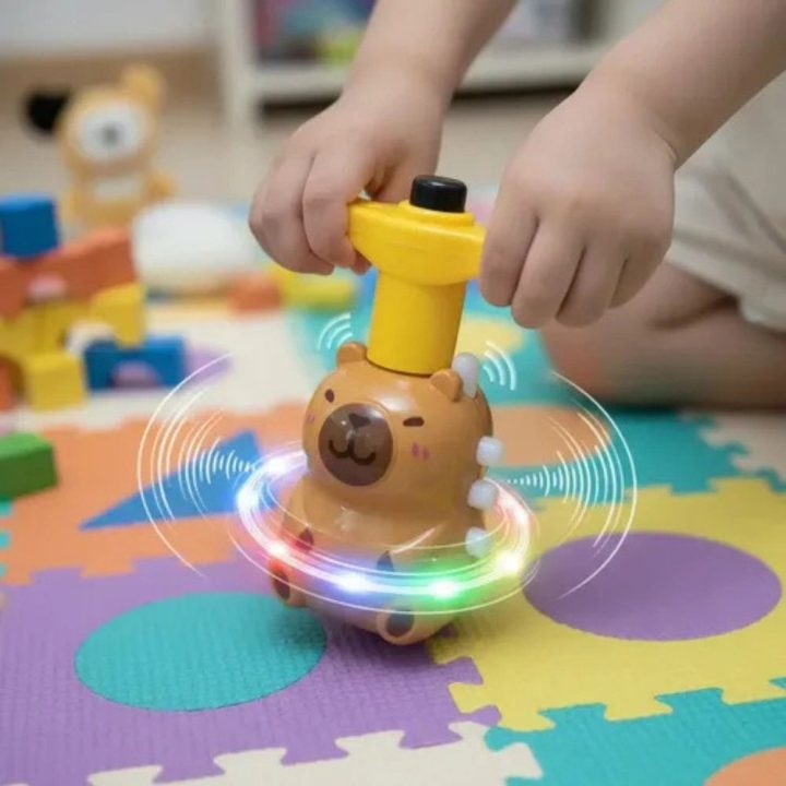 Žaislas su LED šviesomis Capybara – linksmybėms ir sensoriniam lavinimui.