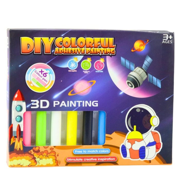 Dažymo rinkinys su 3D pakabukais ir 6 dažais – kūrybiškam laisvalaikiui namuose.