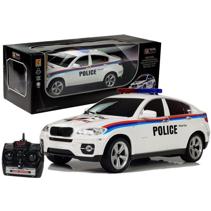 Žaislinis automobilis policijos nuotolinio valdymo kupė – aktyviam žaidimui namuose ir lauke.