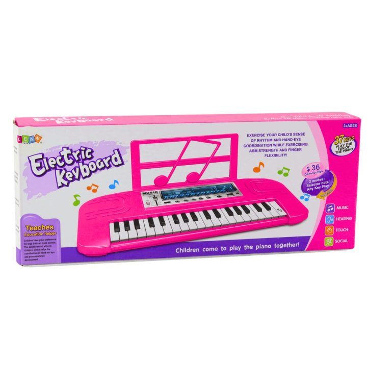 Elektrinis pianinas vaikams rožinis – muzikiniam smagumui ir mokymuisi namuose.