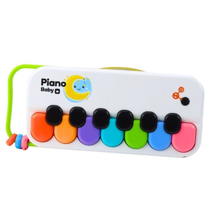 Muzikinis pianinas vaikams su spalvotais karoliukais – lavinamam žaidimui ir garsams.