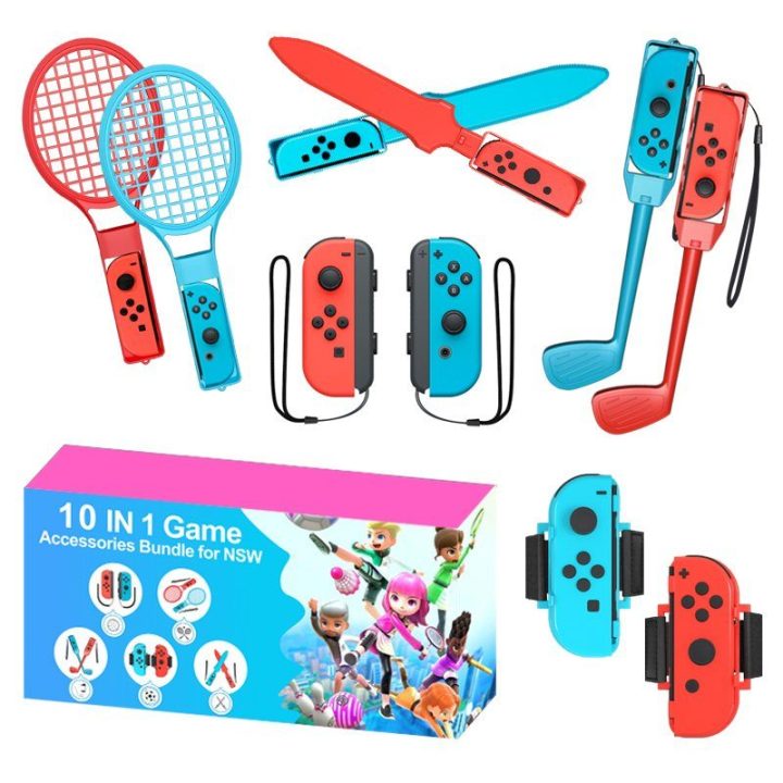 Priedų rinkinys Nintendo Switch Sports 10-in-1 – smagiam šeimos žaidimui namuose.