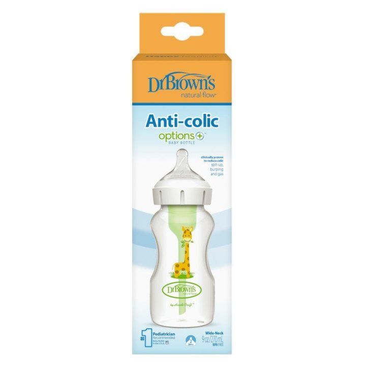 Buteliukas 270 ml su žinduku nuo 3 mėn. Dr. Brown's – patogiam maitinimui kasdien.