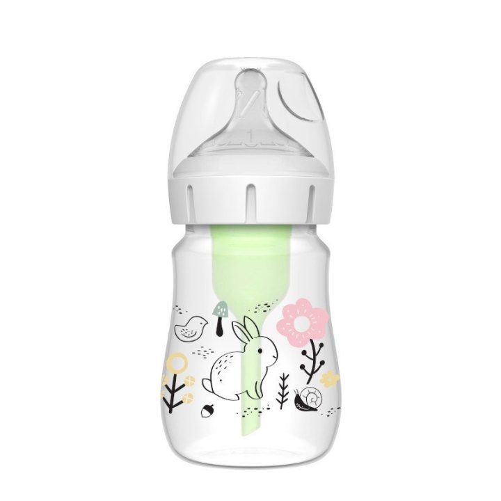 Buteliukas plati kakleliu 150 ml Dr. Browns Options+ – patogiam kūdikio maitinimui.
