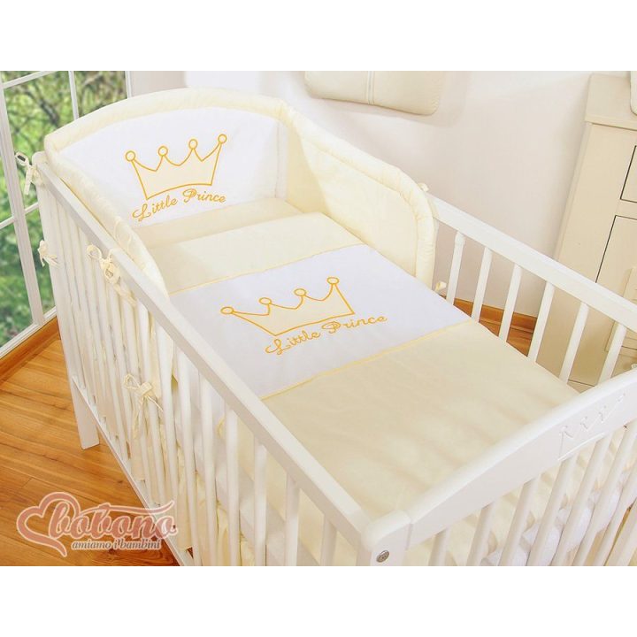 Patalynės komplektas 2 dalių kreminis Little Prince/Princess – saldžiam ir jaukiam miegui.