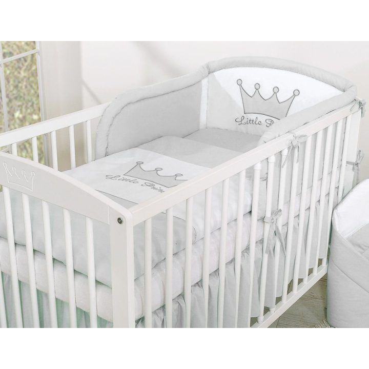 Patalynės komplektas 2 dalių pilkas Little Prince/Princess – jaukumui ir saldžiam miegui.