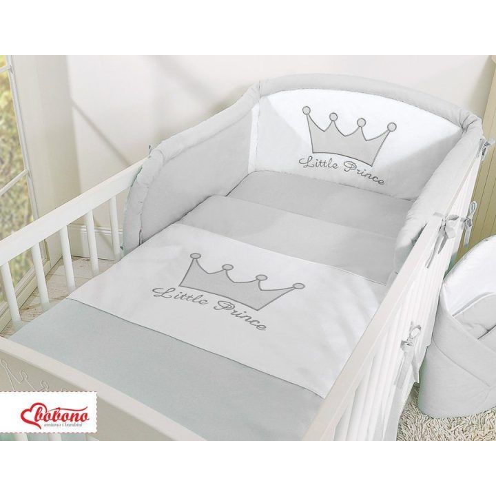 Patalynės komplektas 2 dalių pilkas Little Prince/Princess – jaukumui ir saldžiam miegui.